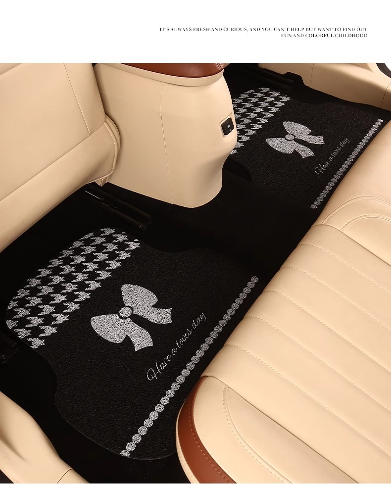 Cute Cartoon Car Floor Mat Silk Loop Single Piece High-End Car Interior Anti-Dirt Carpet Protective Mat Thickened Universal for Girls