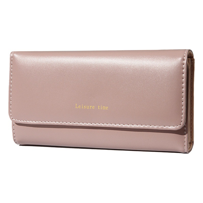 Cartera de cuero genuino para mujer, estilo largo, tarjetero de color sólido, gran capacidad, sensación de alta gama, cartera de moda con cremallera cruzada para mujer.