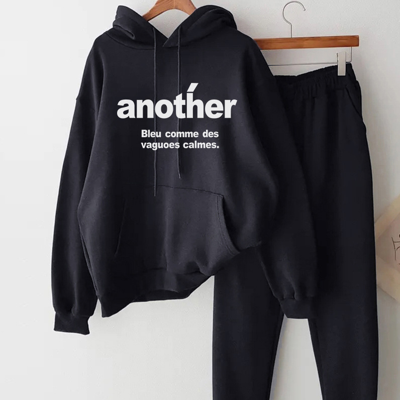 Women's Pant Sets Casual Hooded Sweatshirt And Trousers Two Piece_voghion.com