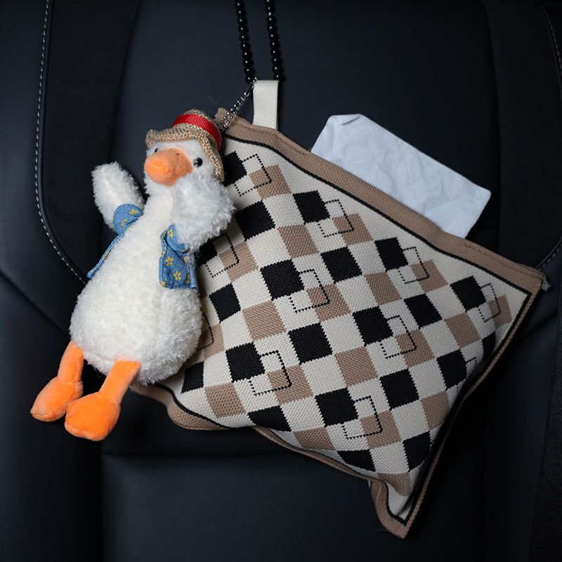 Hanging Car Interior – Biqi Bixing Car tissue box/set - orange-white-spots-vika-duck
