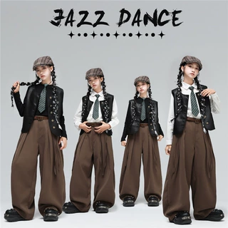 元旦女童爵士舞演出服少儿jazz街舞Popping表演儿童locking舞蹈服