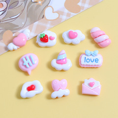Mini Pink Clouds Glossy DIY Cream Adhesive Phone Case Hair Clip Earring Resin Accessory Decorative Material