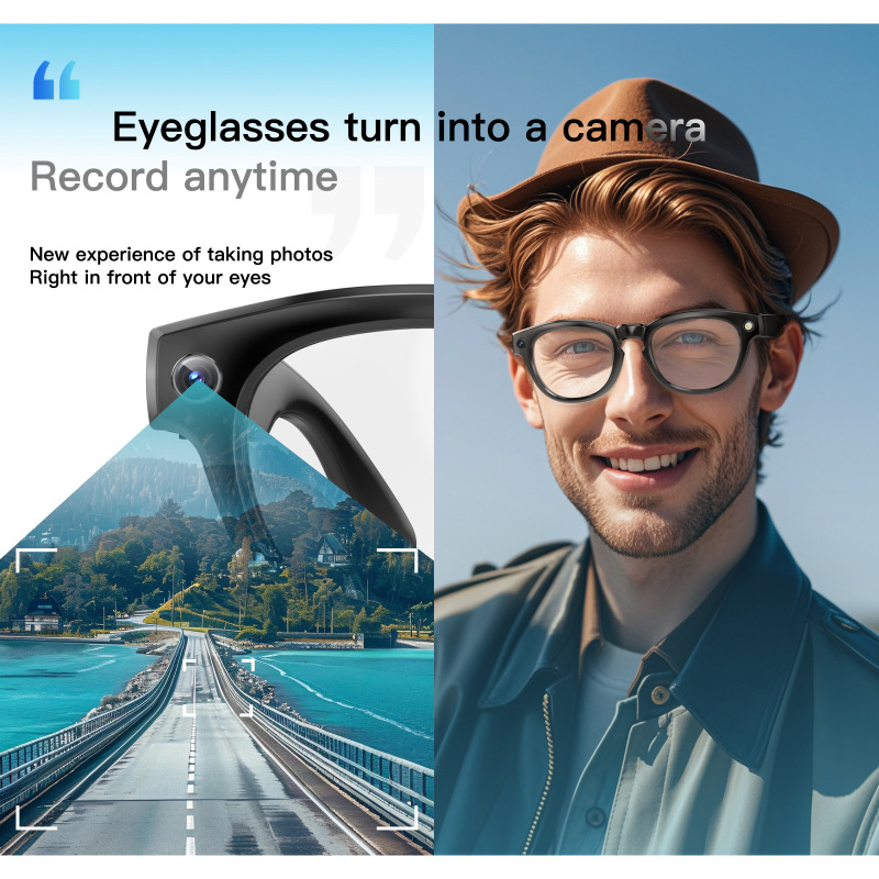 AI撮影スマートグラスカメラ付き色変化レンズHD写真とビデオ物体認識翻訳Bluetoothメガネ|undefined