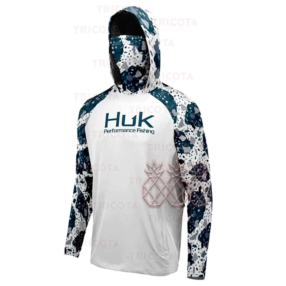 Cross-Border Huk Hooded Fishing Clothing Outdoor Summer Long-Sleeved Sun Protection T-Shirt Breathable Face Towel All-In-One Fishing Clothing