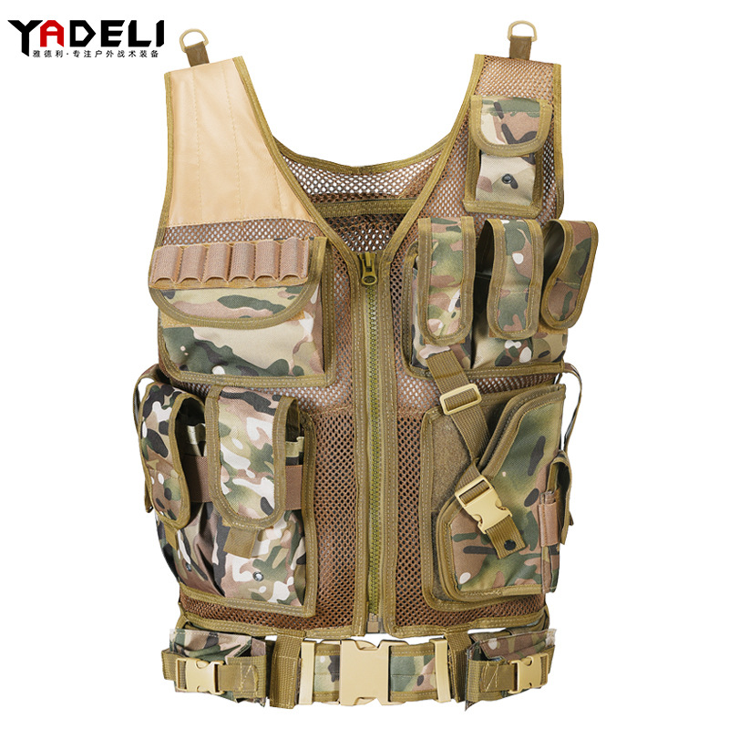 户外真人CS装备迷彩耐磨服装战术背心网格款透气探险吃鸡马甲特种