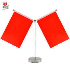 Desk flagpole stainless steel Y-shaped telescopic flag stand meeting negotiation flag flag decorative flagpole ornaments red flag