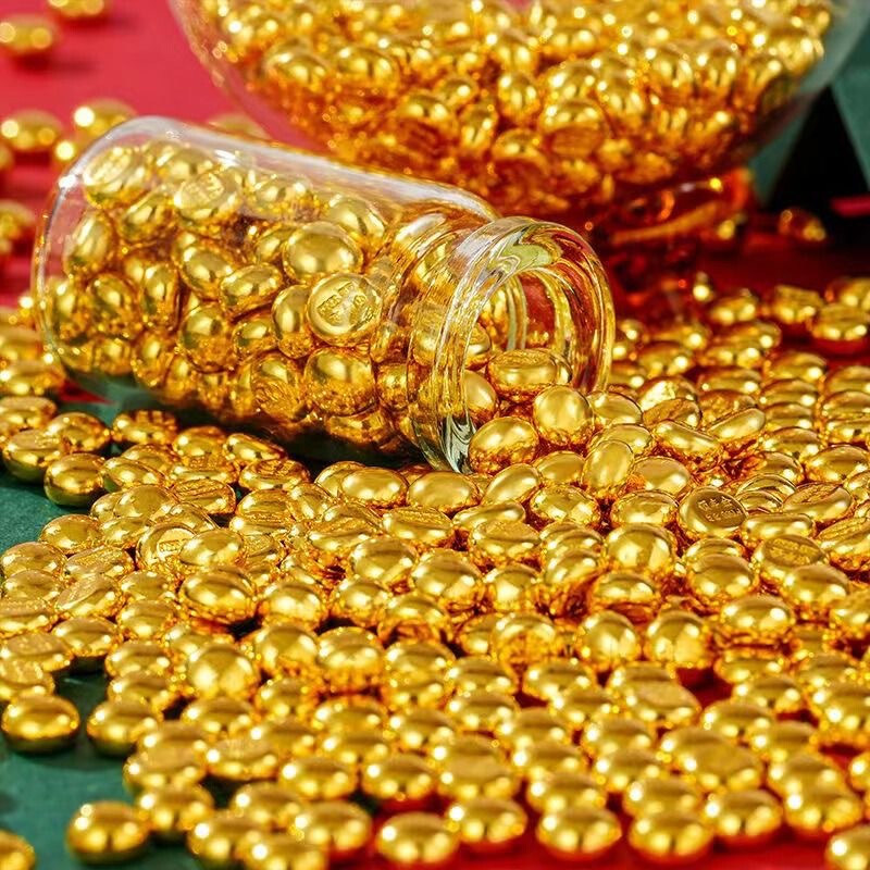 新しい固体合金小さな金豆装飾アクセサリー富を引き寄せるミニ模造金豆装飾品宝の穀物ボウルフィラー|undefined