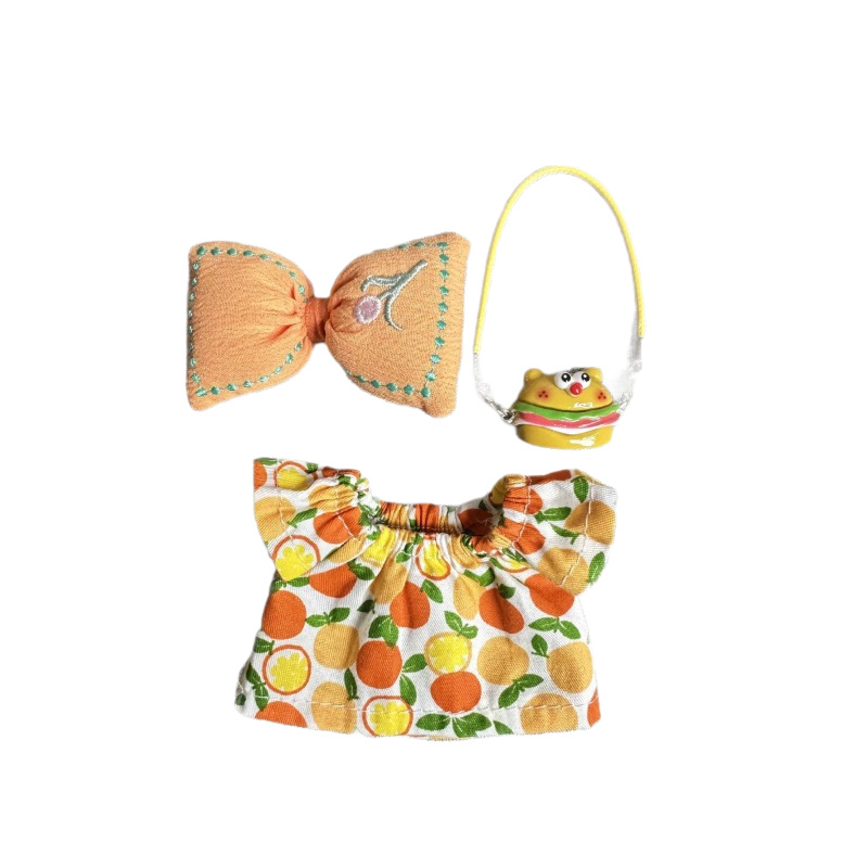 Adecuado para muñeco de peluche de 17cm, colgante, falda de muñeca, vestido de muñeca, traje de muñeca Macarons de 17cm con accesorios