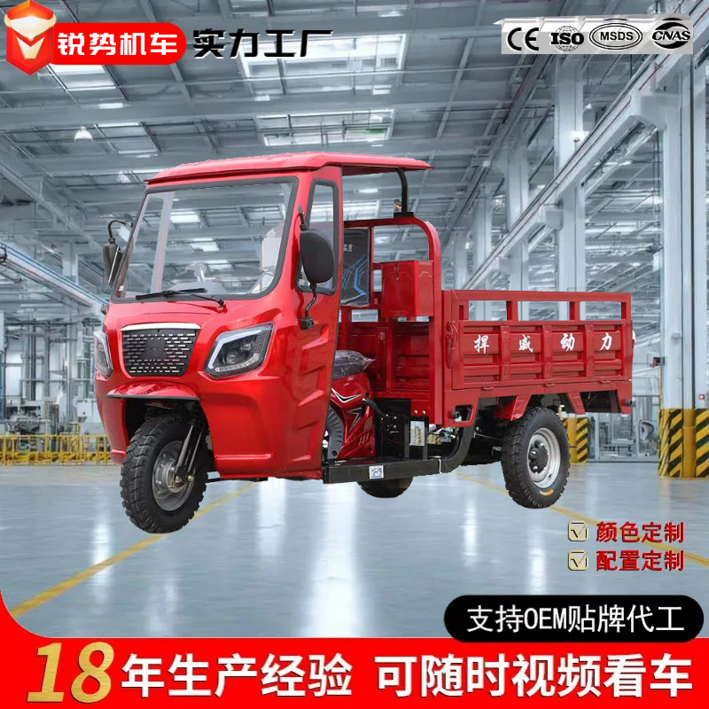 África venta caliente de tres ruedas de motocicleta de combustible de carga agrícola volcado volcado de carga de motocicleta personalizada rey