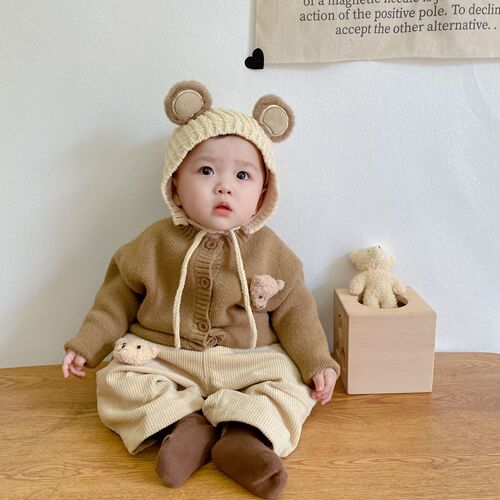 Baby clothes, newborn sweater, cardigan, knitted sweater, children's coat, spring and autumn set, infant baby top, outdoor clothing