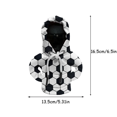 Car Shift Hoodie Cover Car Gear Lever Hooded Clothes Cover Car Interior Gear Dust Cover (Sürətlər qutusu və əl tormozu başlıqları) - black-and-white-football