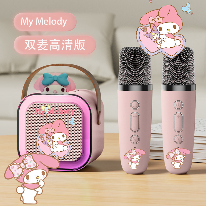 新起爆アニメスティッチ三麗鴎ミニ便利bluetoothスピーカー双麦一体点歌家庭KTV帯|undefined