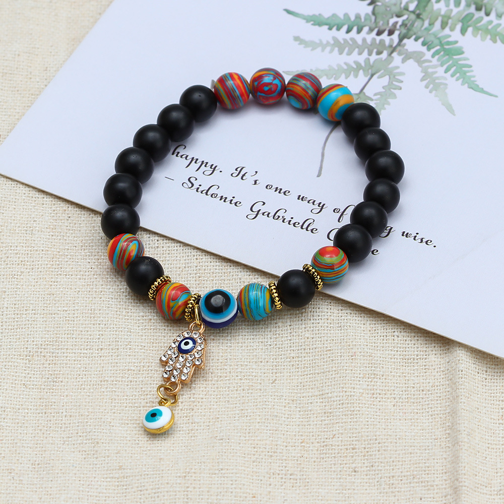 Fashion Palm Eye Agate Beaded Bracelets 1 Piece