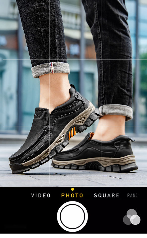 Giày da nam cỡ lớn mũi tròn đế bằng, giày dã ngoại leo núi thường ngày — 55330 màu kaki, 55330 màu đen, 55330 nâu đỏ, 55331 màu kaki chi tiết 1