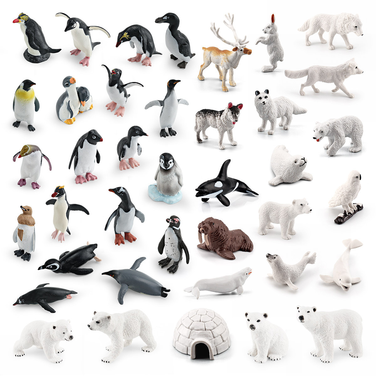 Exportación transfronteriza simulación modelo de animales polares mini animales de invierno ártico beluga morsa cognición educación temprana decoración