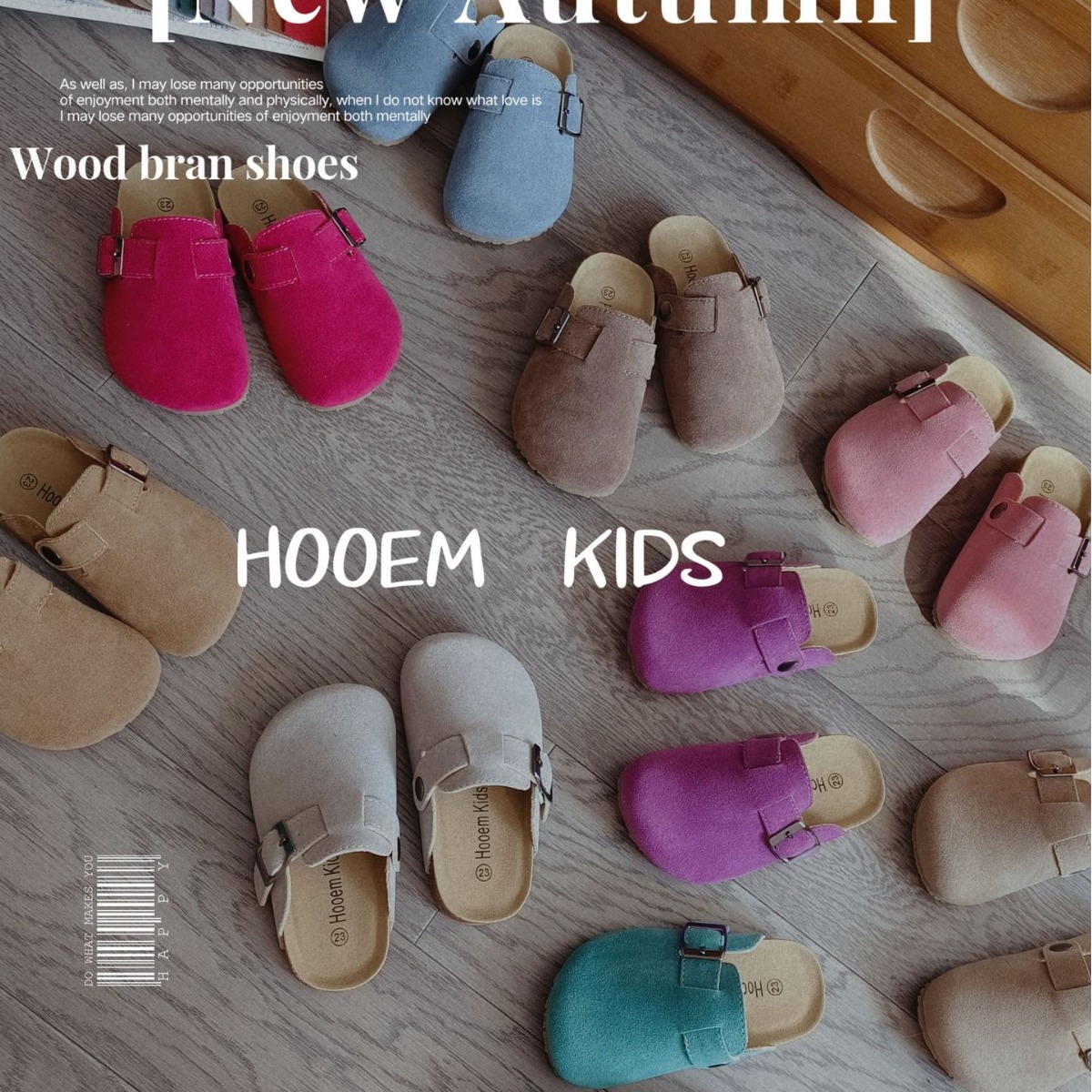 2026 Spring New Korean Style Children's Wood Sole Slippers Boys' Closed-Toe Wood Sole Shoes Girls' Versatile Slip-On Shoes