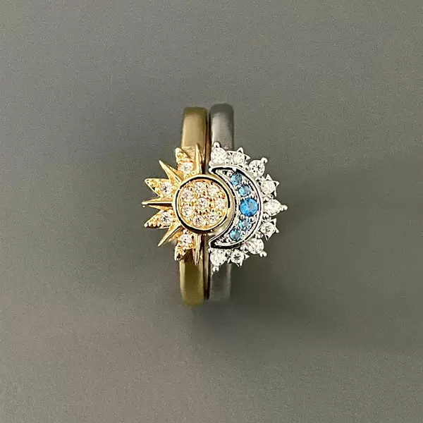 Vintage Vintage |   Sun and the Moon Sun and Moon Ring Couple Best Friend High-End Ring