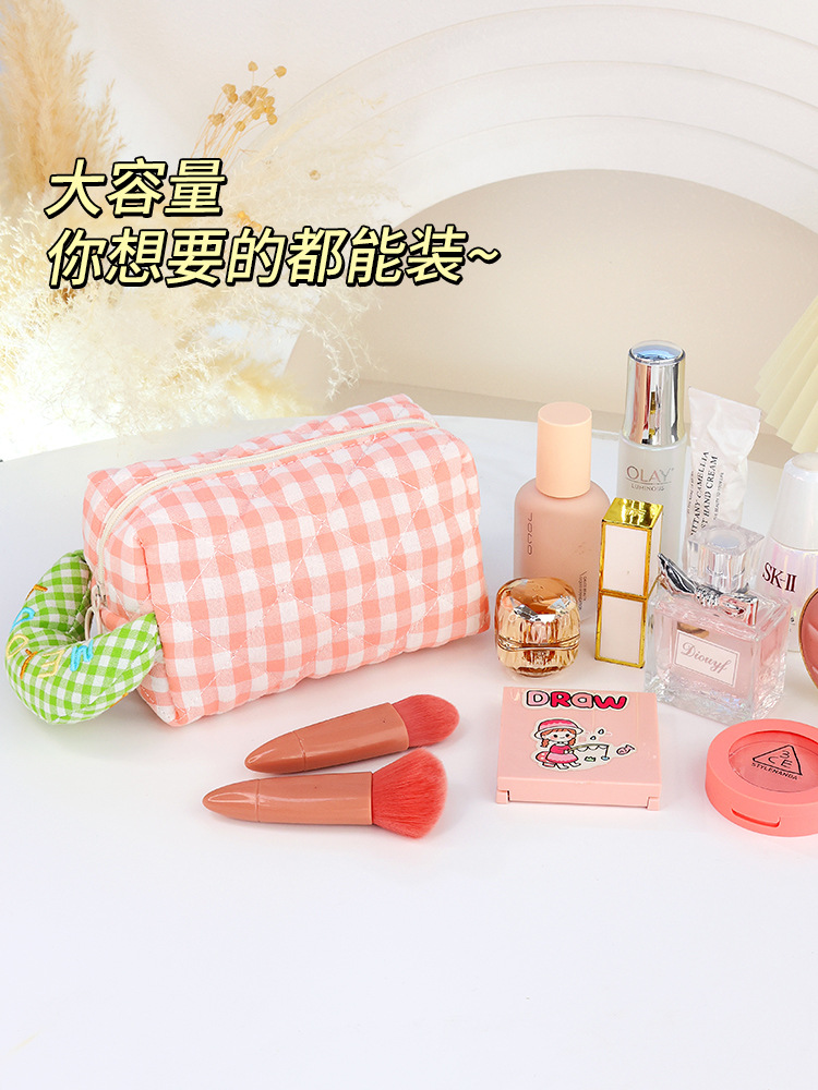 Macaron bolsa de cosméticos de color bolsa de lavado portátil de alta apariencia bolsa de almacenamiento de gran capacidad bolsa de almacenamiento de maquillaje lindo ins