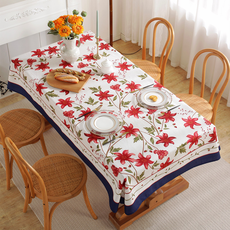 Rechteckige Couchtisch-Esstischdecke aus Polyester-Leinen im amerikanischen Retro-Stil mit Digitaldruck, erhältlich im Großhandel._voghion.com