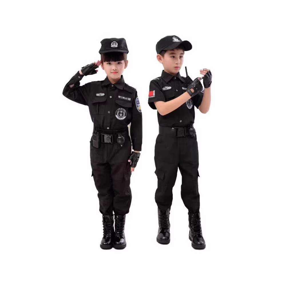 Children's Police Uniforms, Performance Costumes, Small Police Officer Clothes, Military Uniforms, Special Forces Black Cat Sheriff Photography Costumes