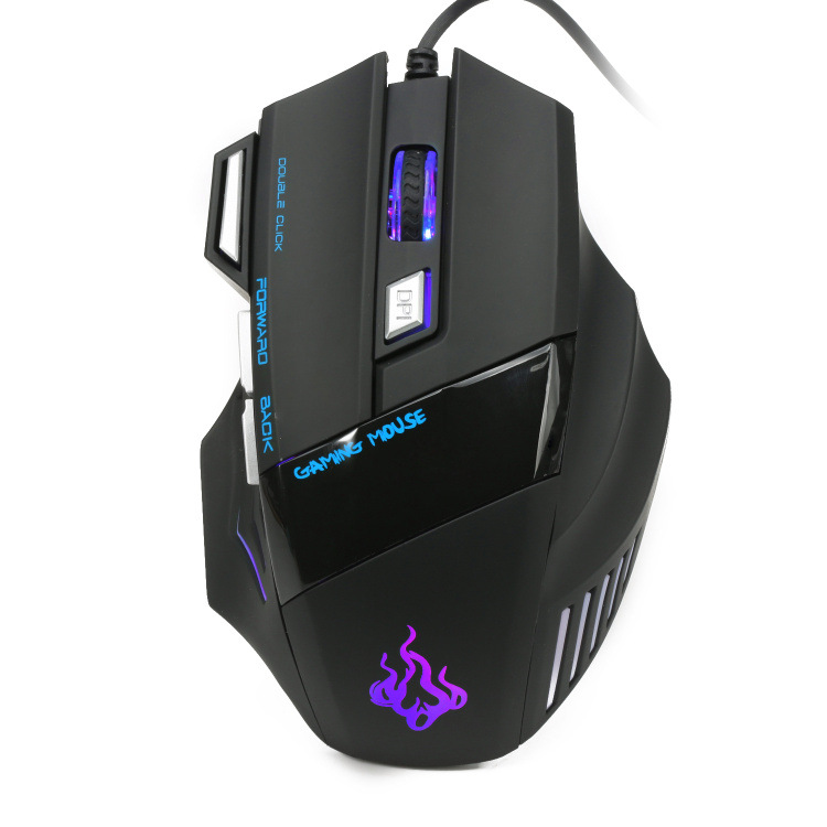 A908 Wired Mouse 7-Button Matte Texture Colorful Luminous Gaming Office 1.5 Meters_voghion.com