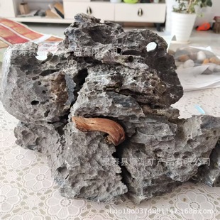 Fish Tank Landscaping Stone Rockery Large Piece of Green Dragon Stone Porous Aquarium Natural Green Dragon Stone Grass Tank Finished Real Stone