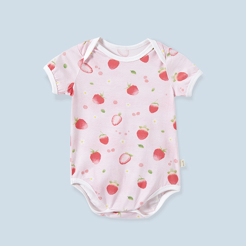 Clase A algodón de bambú funda de manga corta bebé mameluco de verano Delgado mono fresco masculino y femenino bebé transfronterizo al por mayor