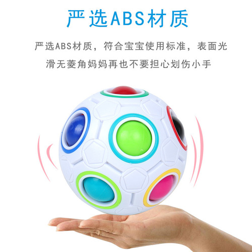 Cross-border Magic Rainbow Ball Rubik's Cube 12-hole decompression and pressing training intelligence Rubik's Cube hand catching ball children's toys wholesale