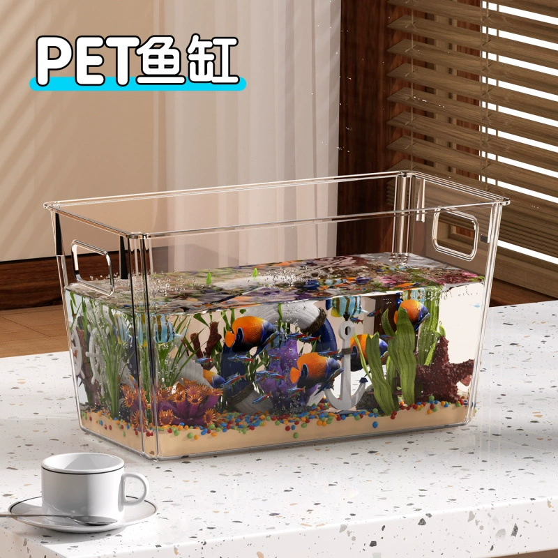 Аквариум Zhanggong PET для микроландшафта, аквариум для гостиной, офиса, рабочего стола, прозрачный экологический аквариум для черепах и золотых рыбок, домашний аквариум.