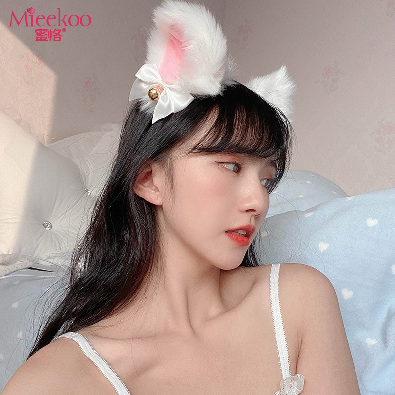 Wholesale and dropshipping of sexy black fox ear gold bell plush cute party hair accessories model 7301