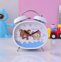 高档椭圆形打铃闹钟  3.5寸经典双铃闹钟 静音钟 夜灯