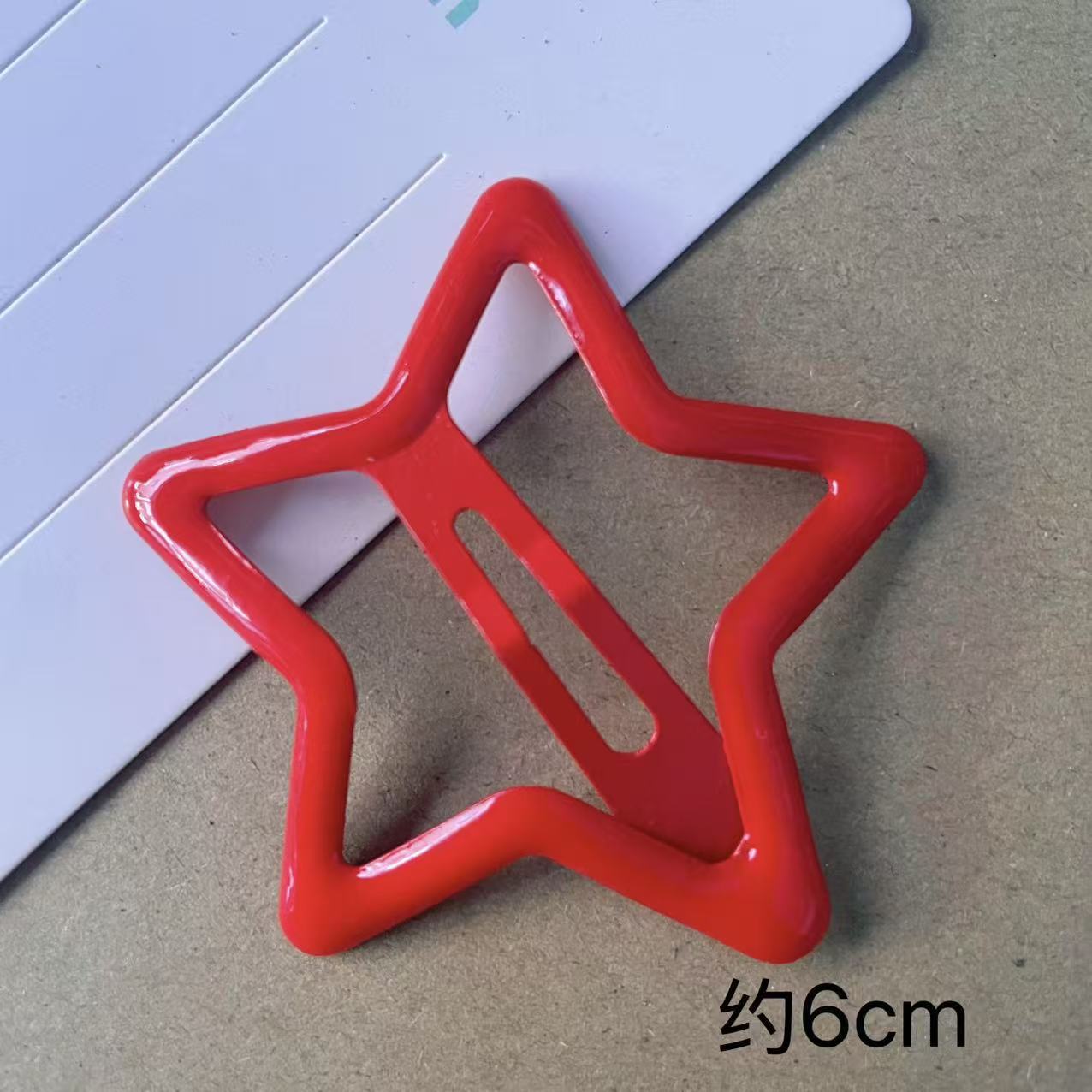 6CM Large Dopamine Candy Color Star Hair Clip Girls Side Bangs Hairpin BB Clip Teen Cute Clip