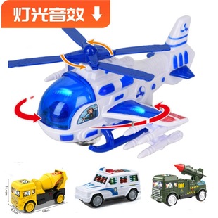 Electric Universal Engineering Car toy 3D lighting music simulation car children's educational toy night market stall