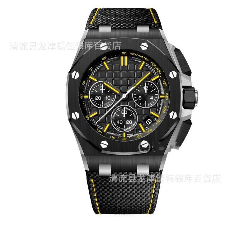 Independent Station Foreign Trade Popular a Swiss High-End Six-Pin Men's Quartz Watch Men's Silicone Strap Sports Watch Batch