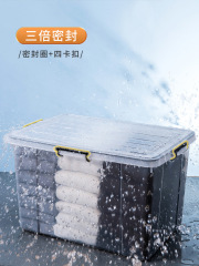 密封收納箱防潮防塵防水防霉家用帶蓋大容量透明防潮箱衣服整理箱