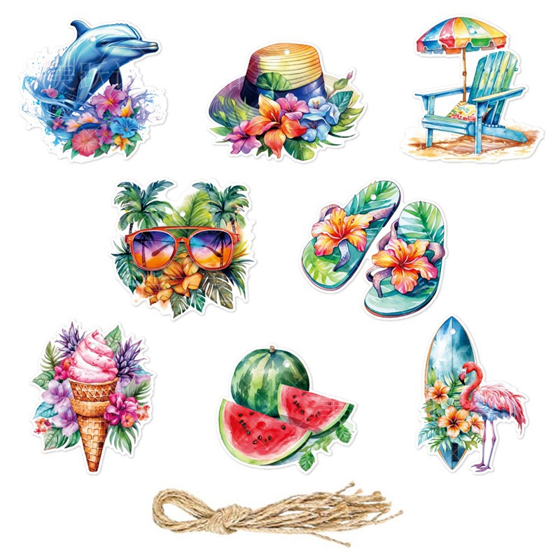 Europa, América, Hawaii, decoración de cumpleaños de verano, decoración de colgante, playa, artículos de fiesta, regalos, colgante