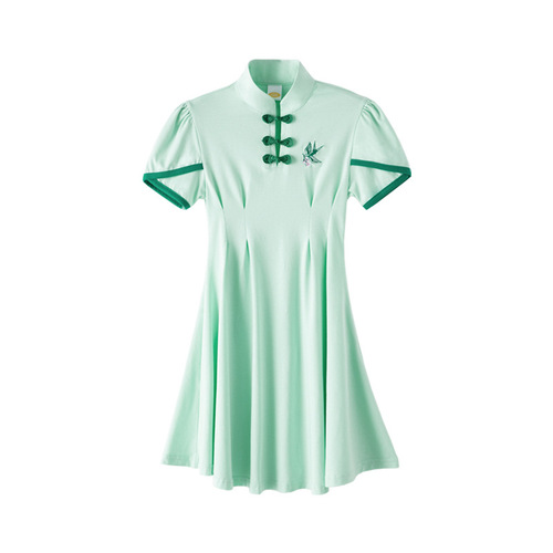 Parent-child cheongsam  new summer dress mother-daughter dress girls dress improved Chinese style short-sleeved national trend Hanfu