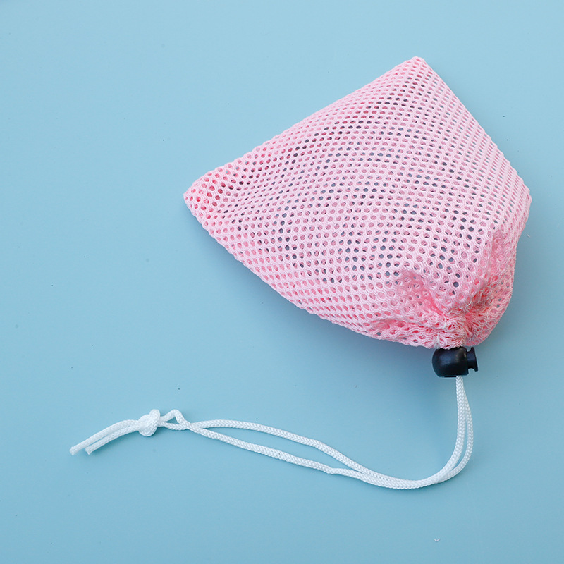 粉色抽绳束口袋网袋家用整理收纳袋加厚涤纶过滤带抽绳网袋批发