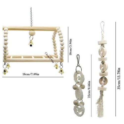 Parrot Toy Set Bird Cage Accessories Bird Supplies Utensils Amazon Swing Log Color Bird Toy