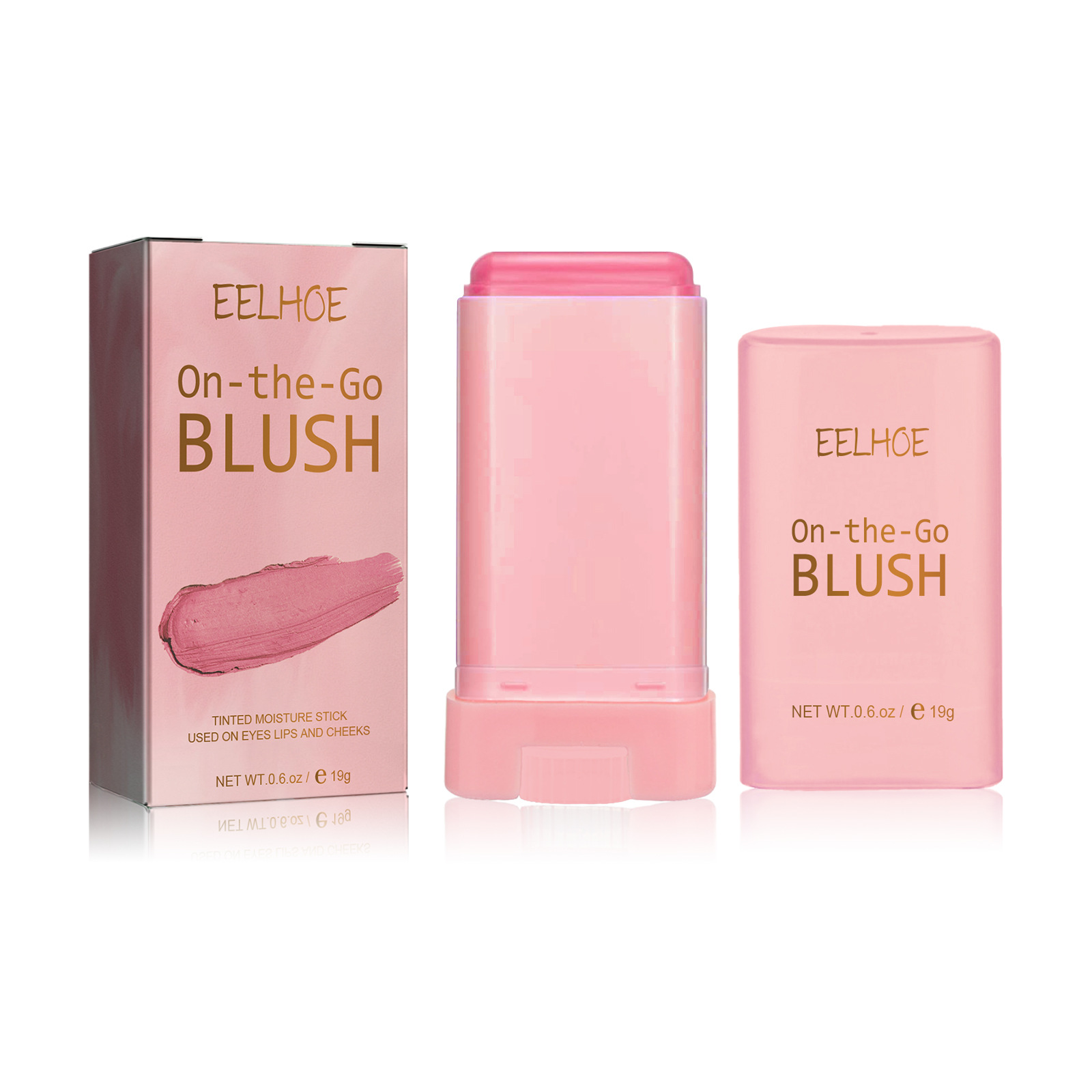 EELHOE Blush Stick, Brightening, Three-dimensional Contouring, Natural Nude Makeup, Waterproof, Lightweight, Multifunctional Blush Stick_voghion.com