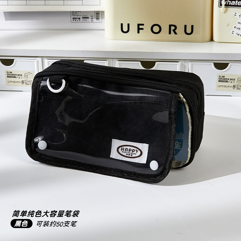 Estuche para lápices de gran capacidad Cute Crayon Shin-chan de alto valor Bolso de dolor para niñas Caja de papelería Bolso de papelería multifuncional para estudiantes de escuela primaria