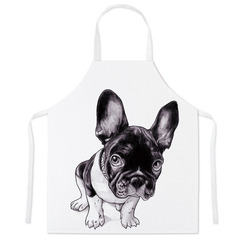 狗狗貓咪無袖圍裙廚房做飯家務女防油污漬成人仿麻男女工作服