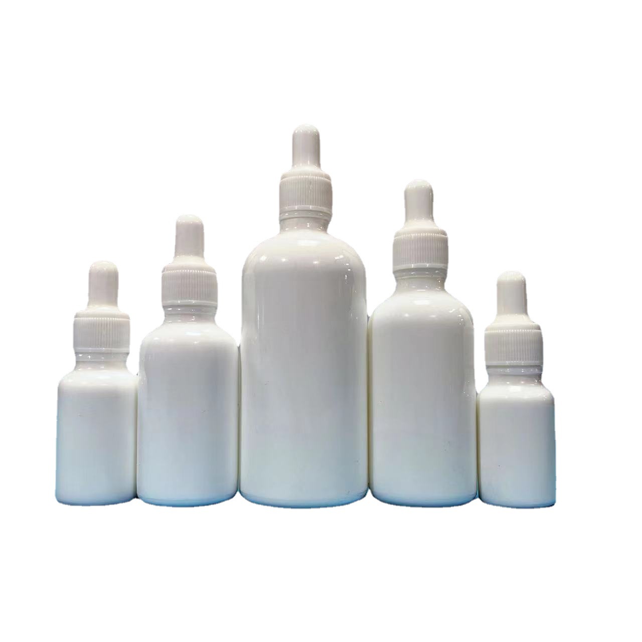 En stock botella de aceite esencial de porcelana blanca de 30ml 10ml20ml botella blanca de porcelana de alta gama 50ml botella gotero líquido de esencia blanca