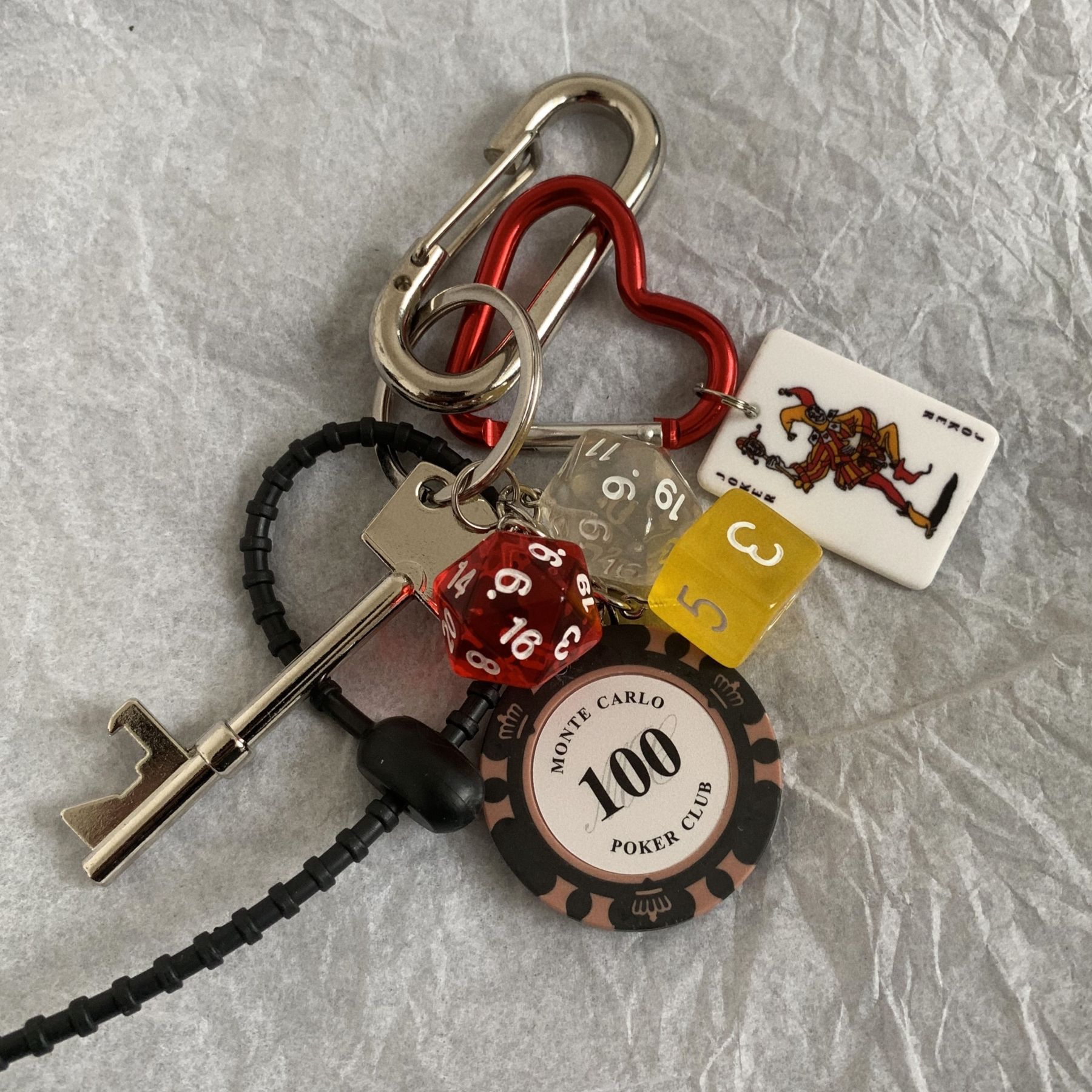 King Keychain Chip Dice Baseball Bag Pendant Spring Alloy Phone Chain Vintage Pendant Couple Accessory