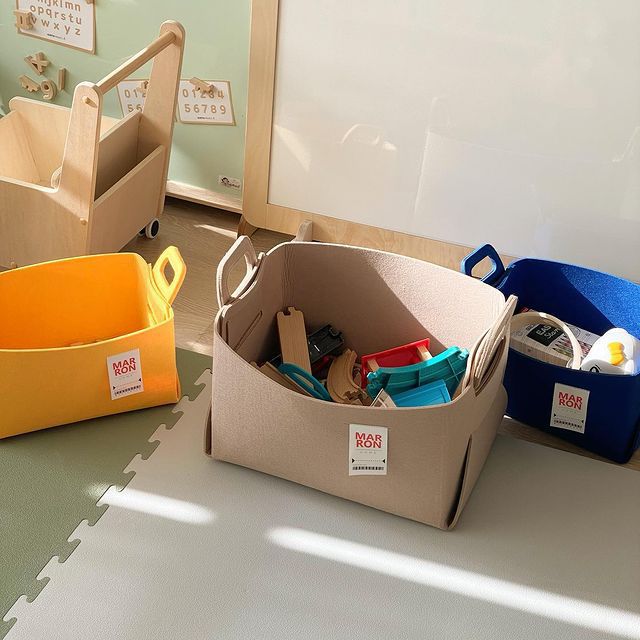 Butt mom ins coreano fieltro decoración del hogar de los niños merienda juguete misceláneas ropa sucia cesta de almacenamiento plegable