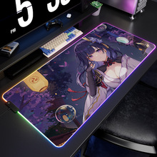 发光RGB原神鼠标垫大号草神电脑键盘桌垫优菈二次元定制Mouse pad