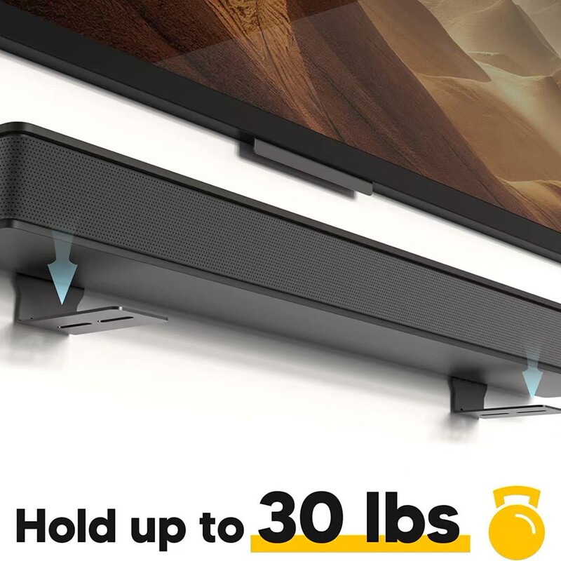 Cross-Border 2-Piece Soundbar Carbon Steel Metal Bracket Wall-Mounted Floating Bracket Easy Installation Bracket