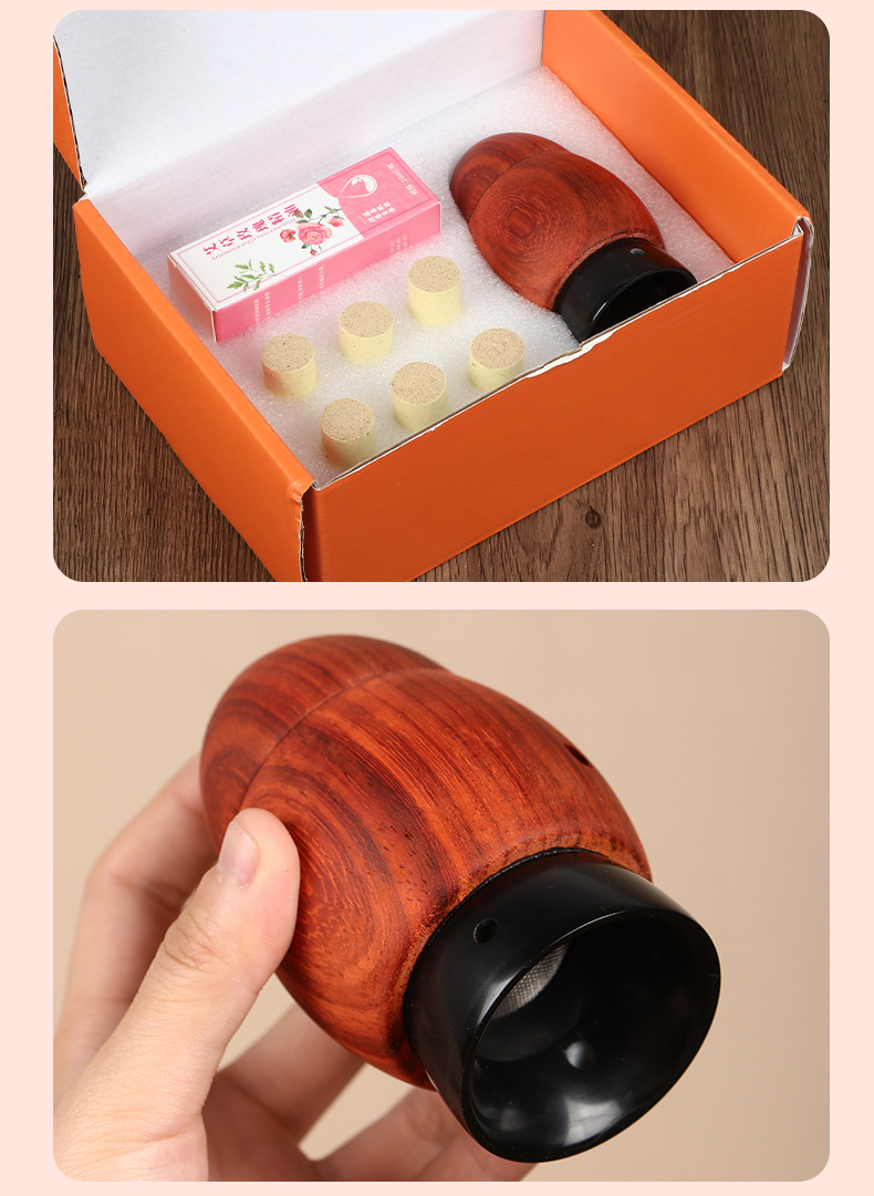Bian Stone Facial Moxibustion Beauty Set with Rose Essential Oil and 30 Moxa Cones for Face Massage and Gua Sha in use