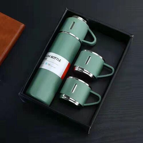 Cross-border 304 stainless steel insulated cup set business cup set water cup office one double lid cup set gift