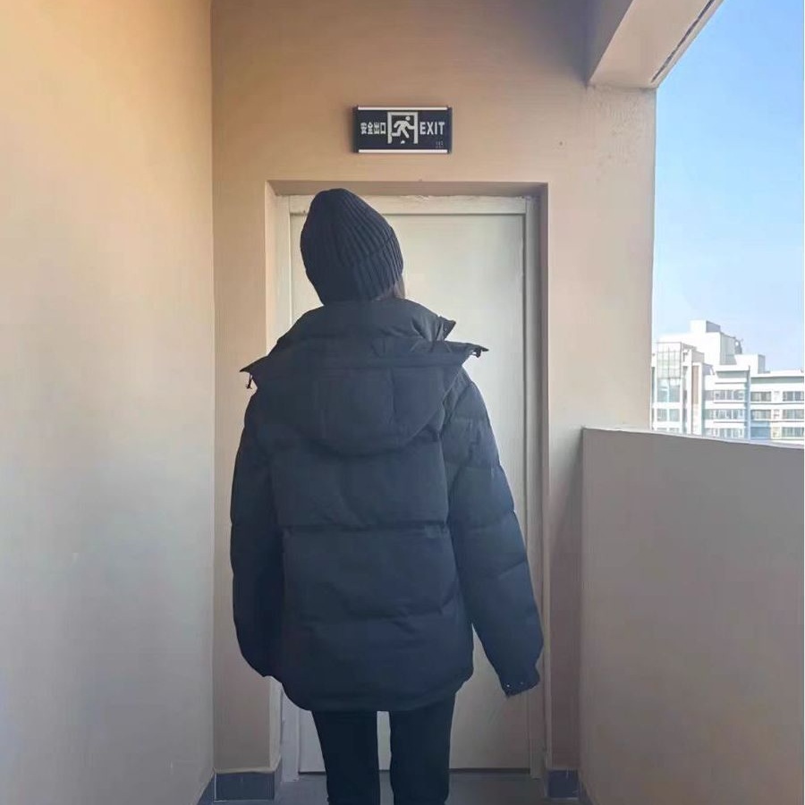 衣鸭鸭羽绒服男款短款冬季新款加厚可脱卸帽情侣宽松面包中戏